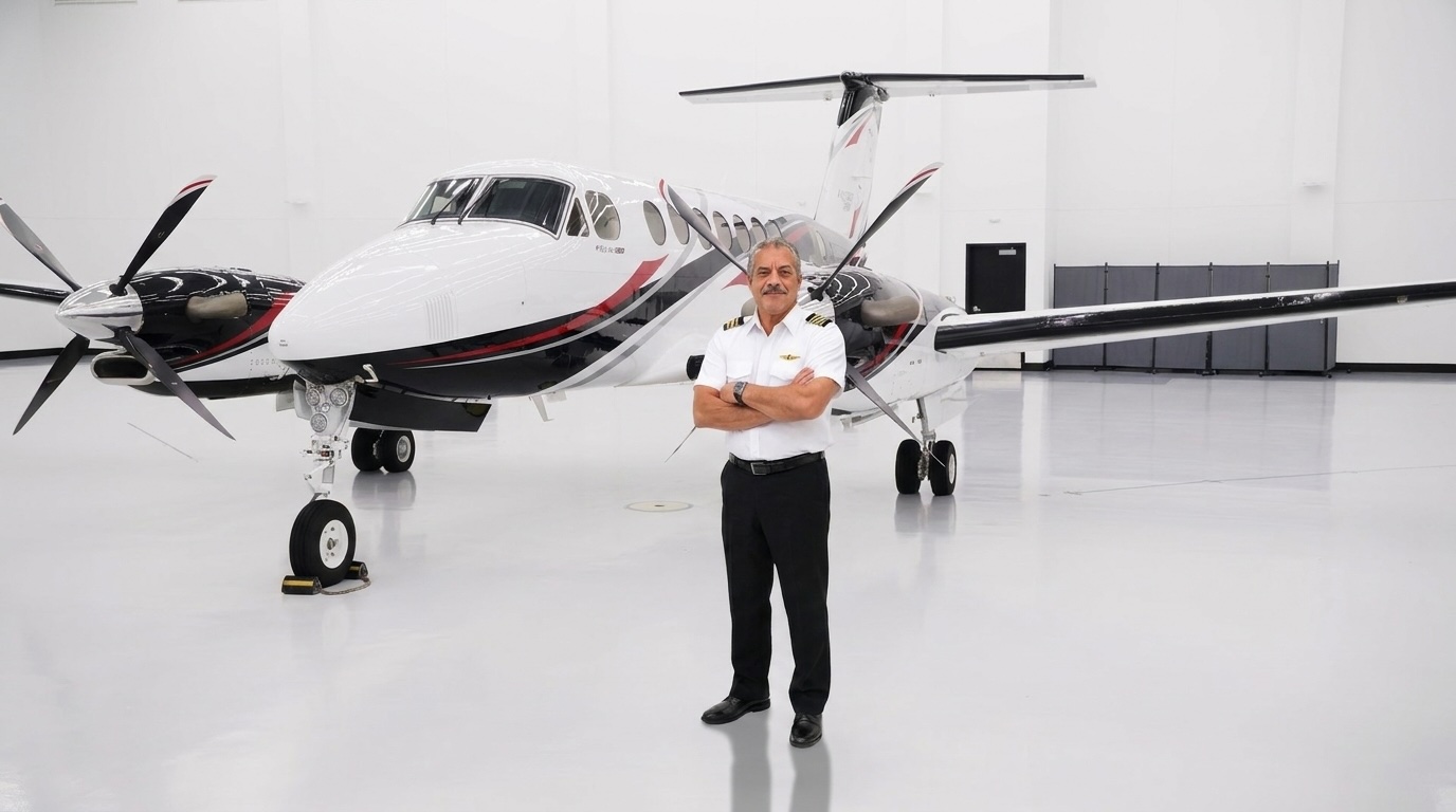 Captain Frank with King Air